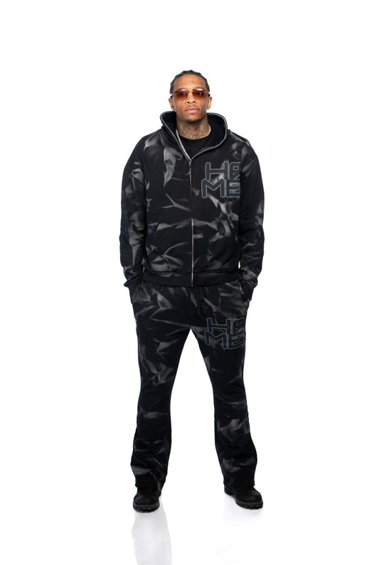 Black Ice Dyed Jogging Suit