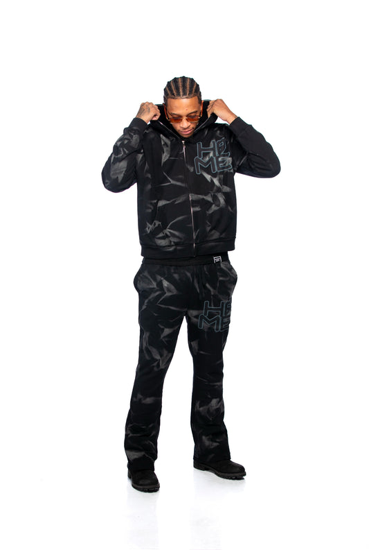 Black Ice Dyed Jogging Suit
