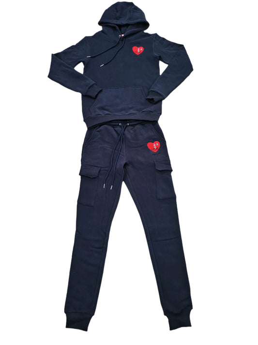 Navy Blue Hate Me Jogging Set