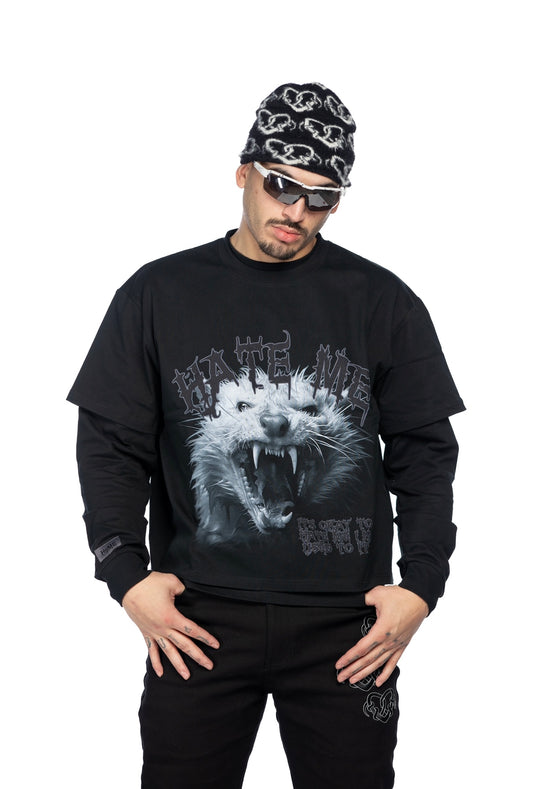 Black Hate Me Long Sleeve Tee
