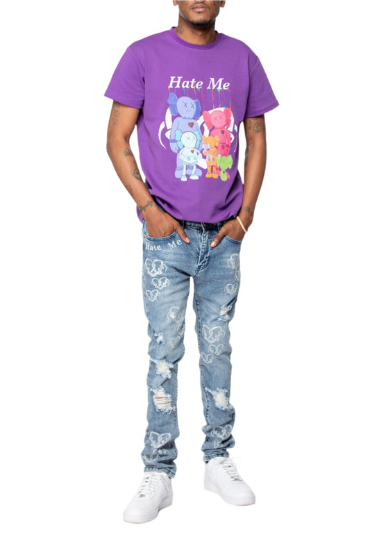 Hate Me Destressed Blue Jeans