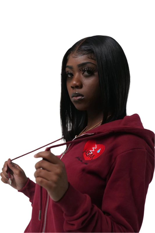 Burgundy Hate Me Jogging Suit Set