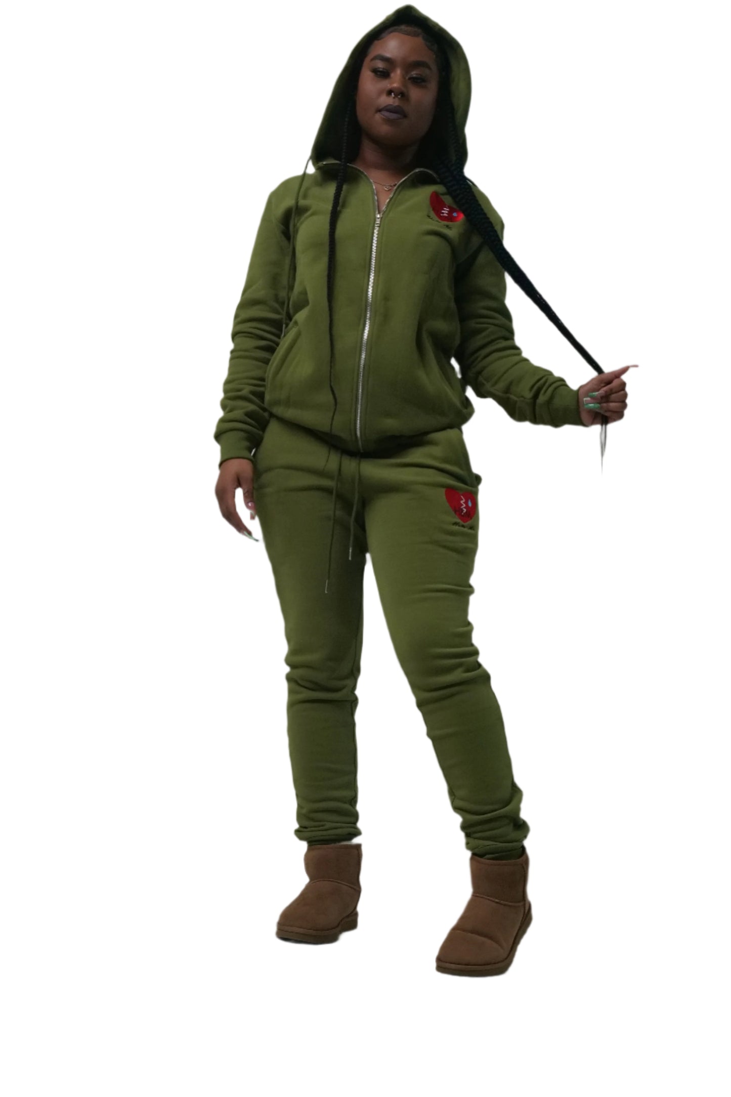 Olive Green Hate Me Jogging Suit