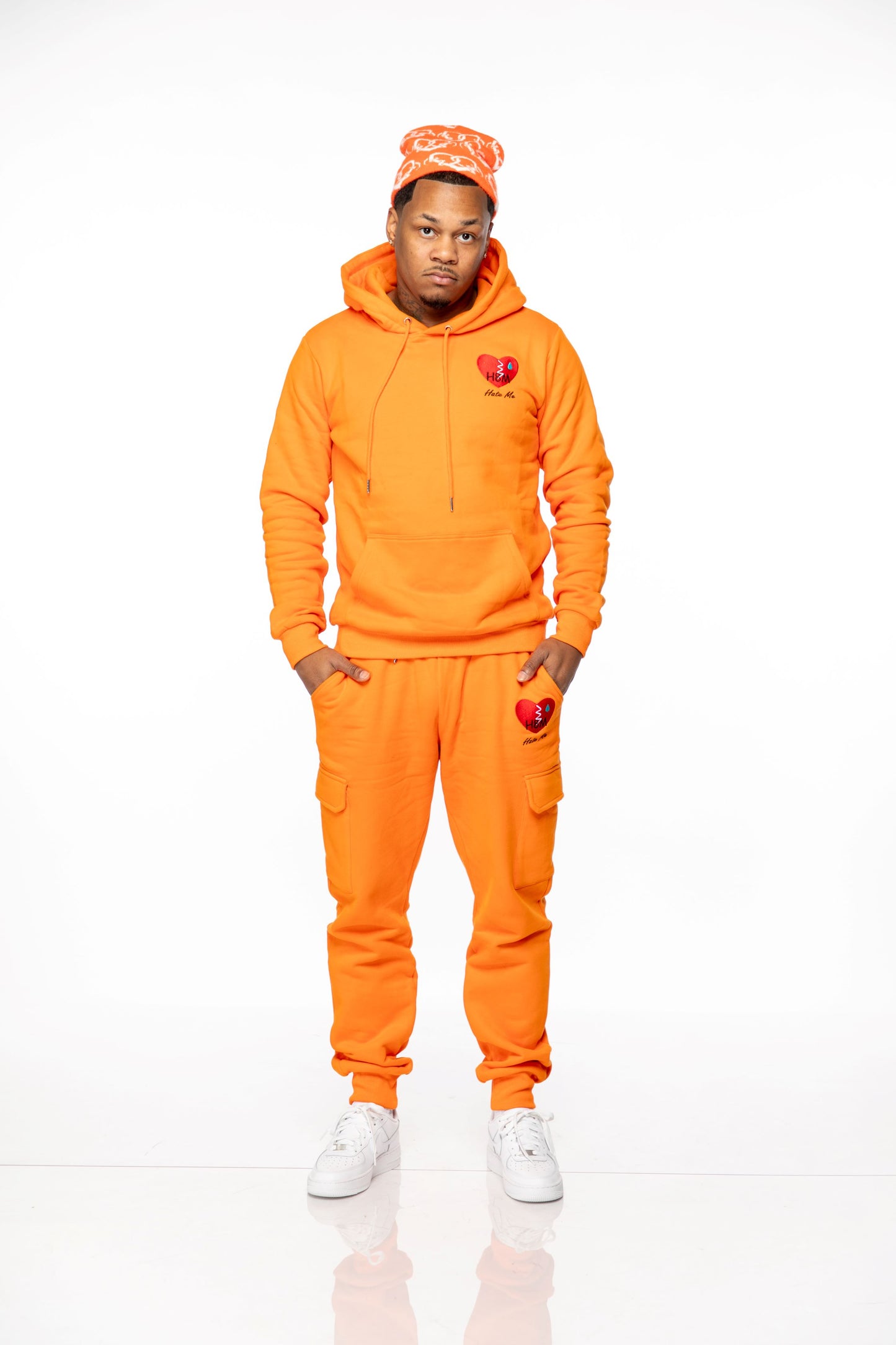 Orange Hate Me Pullover Hoodie