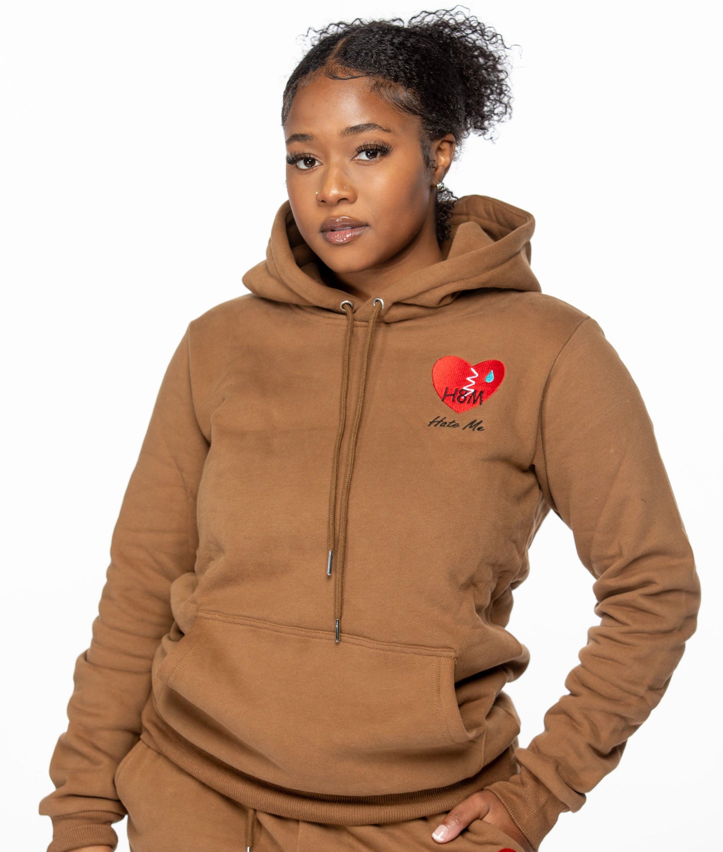 Brown Hate Me Pullover Hoodie