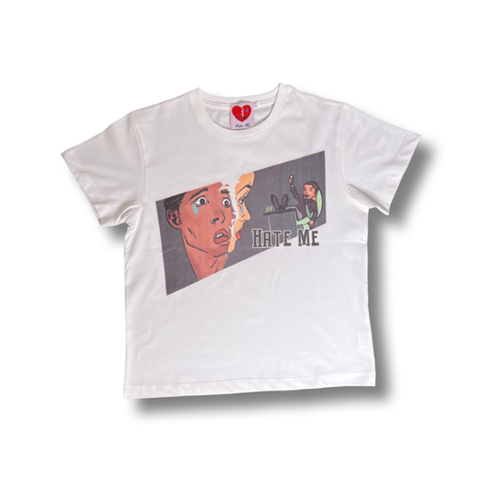 White Hate Me T-shirt (short cut)