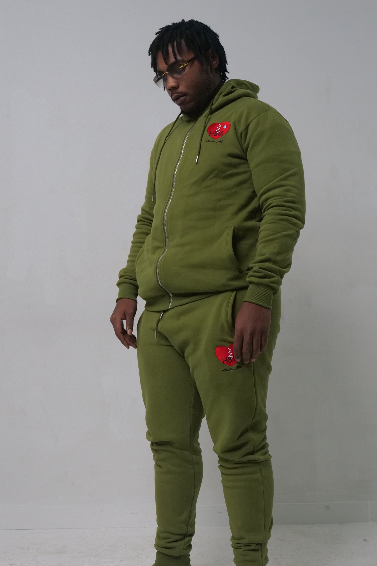 Olive Green Hate Me Jogging Suit