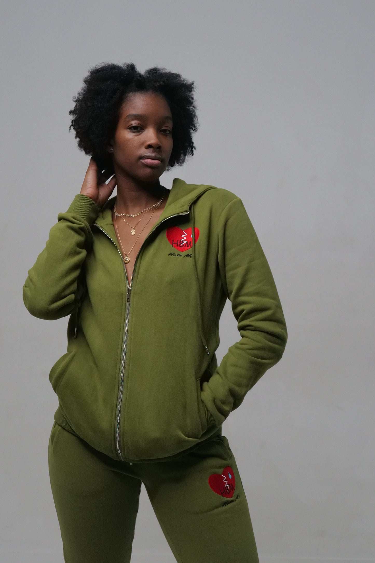 Olive Green Hate Me Jogging Suit