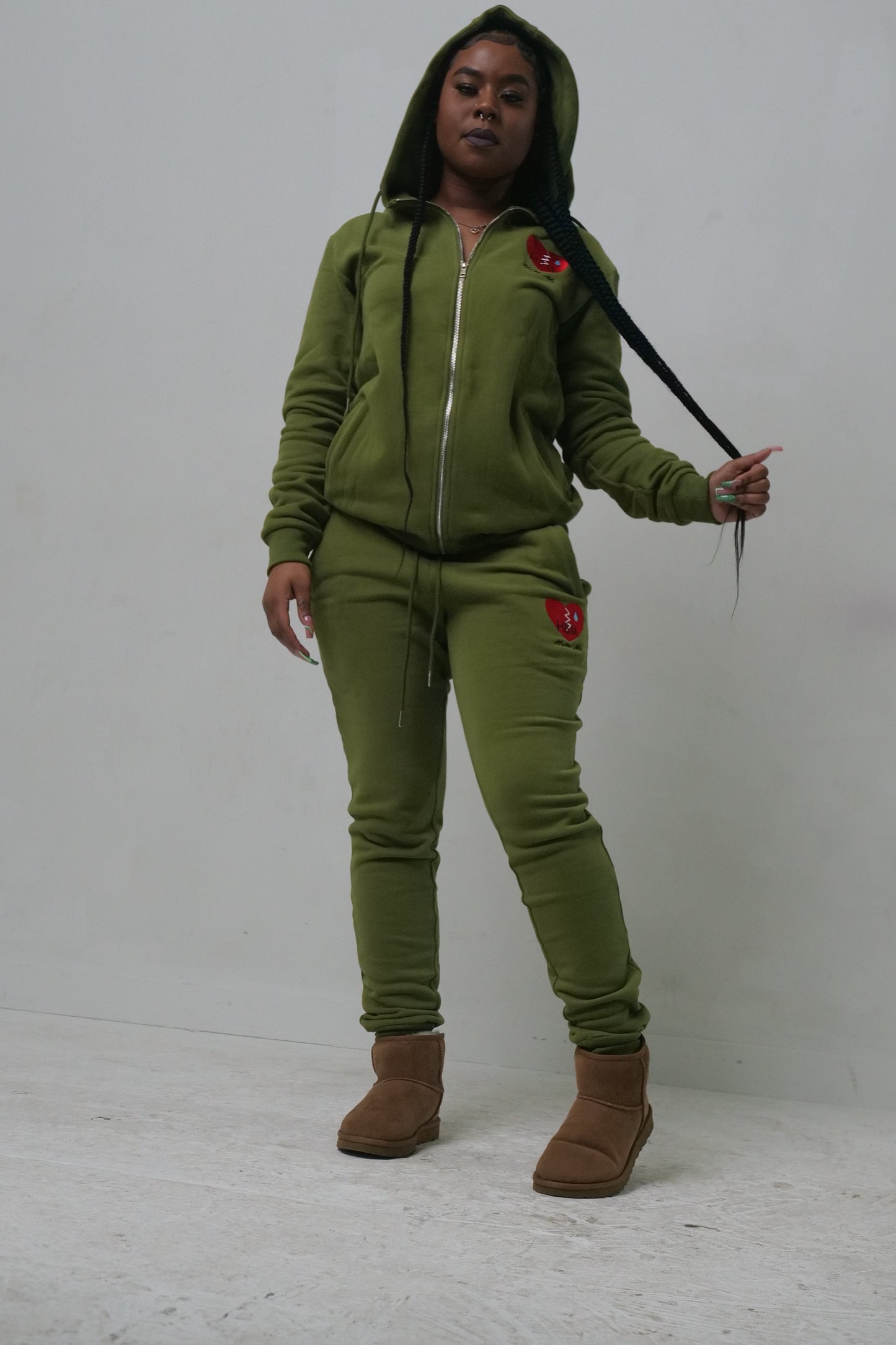 Olive Green Hate Me Jogging Suit